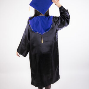 Robe De Soutenance Avec Chapeau et Echarpe Bleu